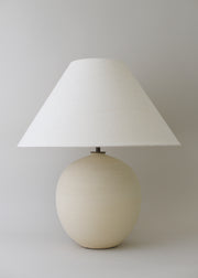 Large Orb Lamp in Combed Chalk with Empire Shade - Victoria Morris